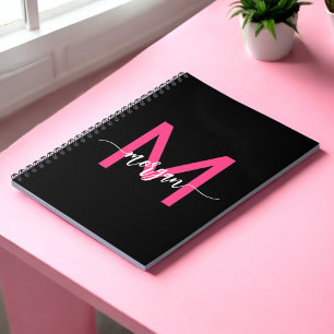 Caderno Espiral Garota Negra-Rosa-Quente Volta à escola