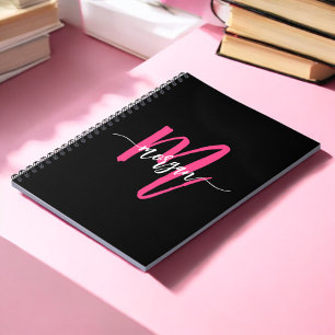 Caderno Espiral Garota Negra-Rosa-Quente Volta à escola
