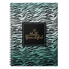 Caderno Espiral Garota Negra Zebra Impressão Ombre Olá Linda