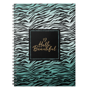Caderno Espiral Garota Negra Zebra Impressão Ombre Olá Linda