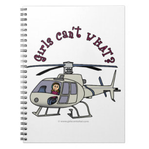 Caderno Espiral Garota-piloto de helicóptero