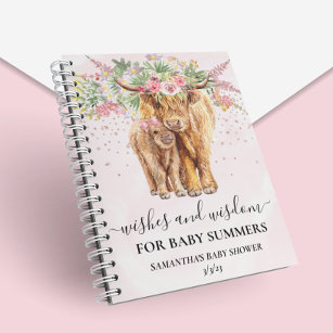 Caderno Espiral Garota rosa Vaca Planerária Palidez Deseja Sabedor