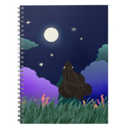 Caderno Espiral Garota Sonhadora ao Luar