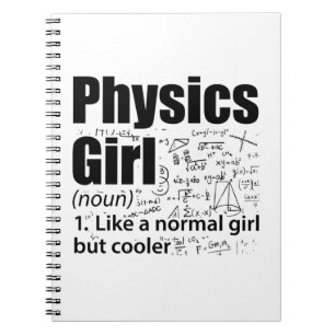 Caderno Espiral Garotas de Física  Presentes de Ciências Física