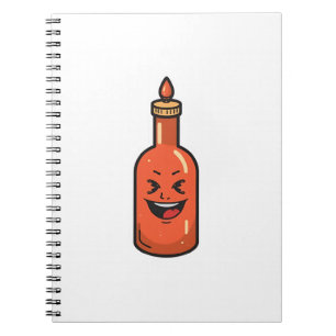 Caderno Espiral Garrafa de Molho Picante de Desenho Animado Fofo M