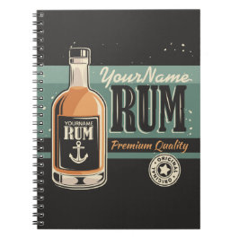 Caderno Espiral Garrafa de Rum de Marinheiro Personalizada Sinal R