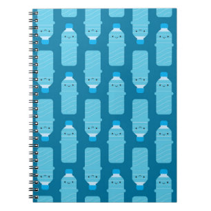 Caderno Espiral Garrafas de água de Kawaii