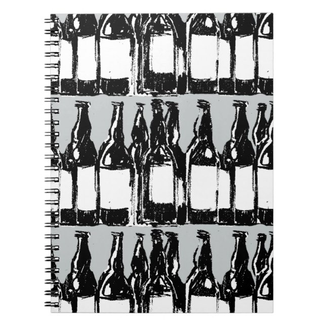 Caderno Espiral garrafas de cerveja (Frente)