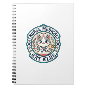 Caderno Espiral Gata Médica Enfermeira Design Engraçado Amante de