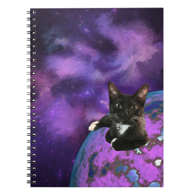 Caderno Espiral Gatinha da Galáxia Roxa (Frente)
