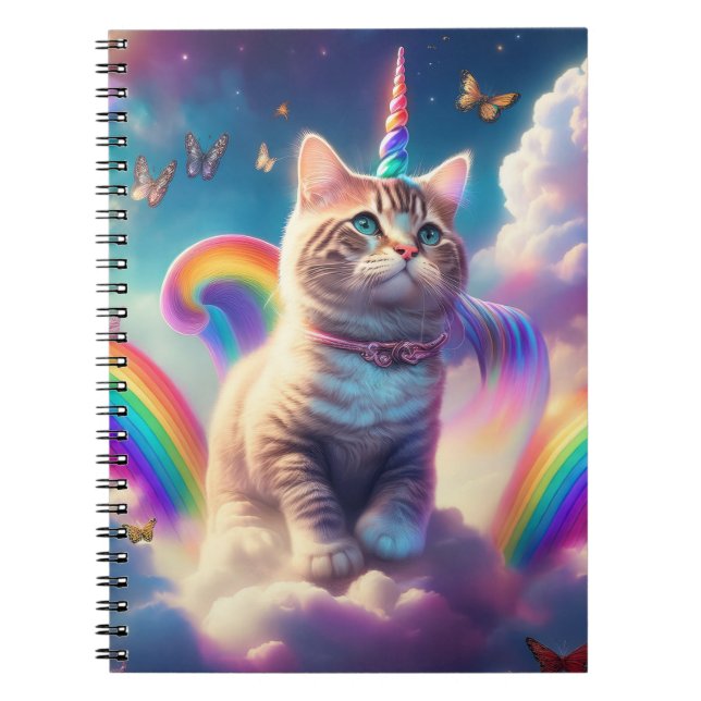 Caderno Espiral Gatinha Unicórnio (Frente)