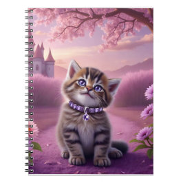 Caderno Espiral Gatinho Adorável com Colar Brilhante