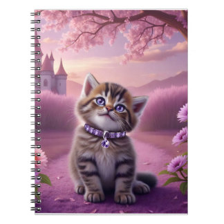 Caderno Espiral Gatinho Adorável com Colar Brilhante