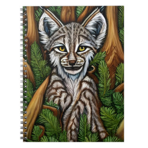 Caderno Espiral Gatinho bonito e adorável do Lynx
