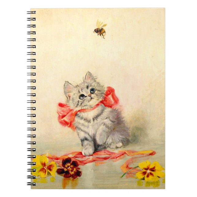 Caderno Espiral Gatinho com Fita Vermelha (Frente)