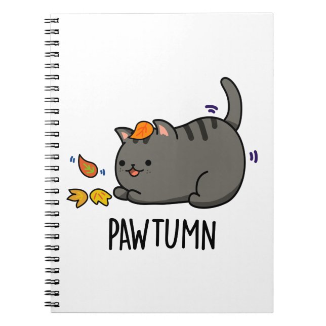 Caderno Espiral Gatinho de outono, Gatinho de outono, Pawtumn (Frente)