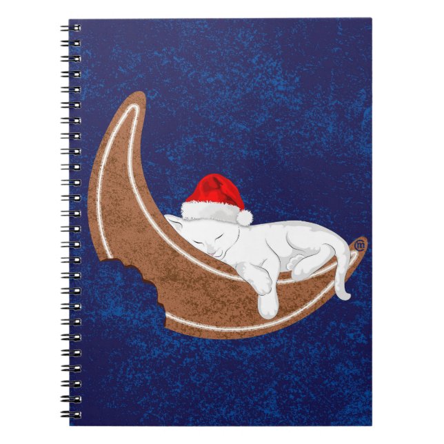 Caderno Espiral Gatinho de papais noeis e Lua de Gingerpão (Frente)