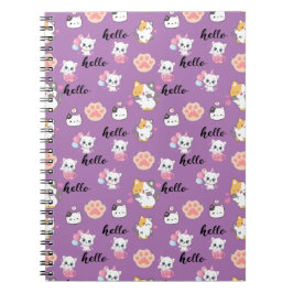 Caderno Espiral gatinho de saudação
