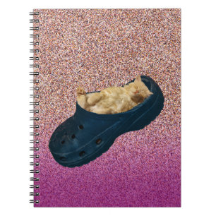 Caderno Espiral Gatinho Dormindo No Calçado Croc, Notebook