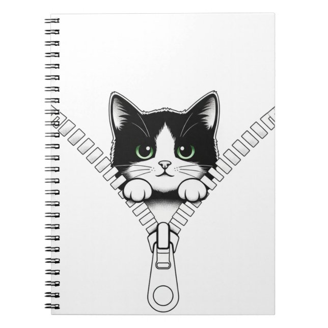 Caderno Espiral Gatinho Engraçado Espia  (Frente)