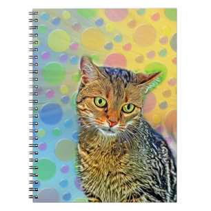 Caderno Espiral Gatinho fofo - abstrato - pintura colorida