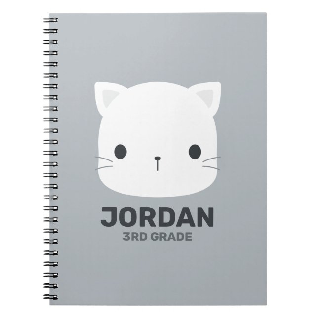 Caderno Espiral Gatinho Fofo com Nome Personalizado (Frente)