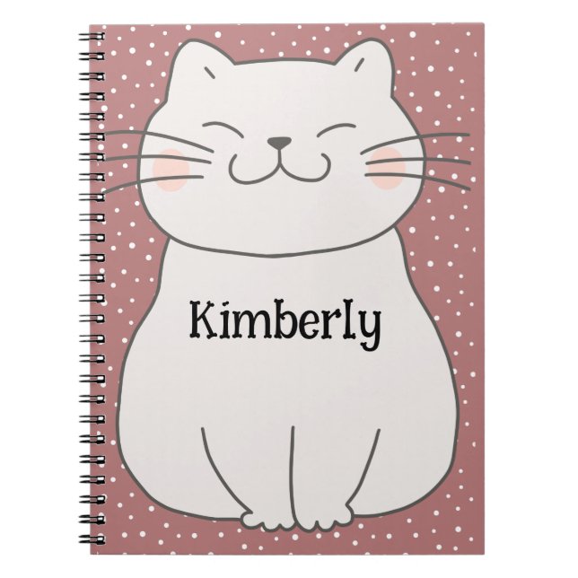 Caderno Espiral Gatinho Fofo e Moderno  (Frente)
