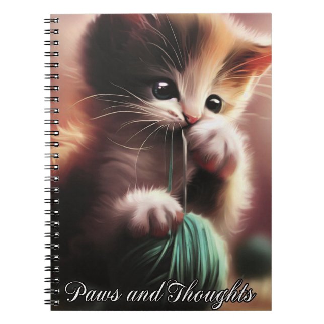 Caderno Espiral Gatinho giro - Diário de notebook para patas e pen (Frente)