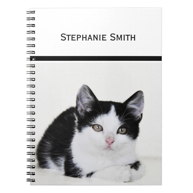 Caderno Espiral Gatinho Preto e Branco (Frente)