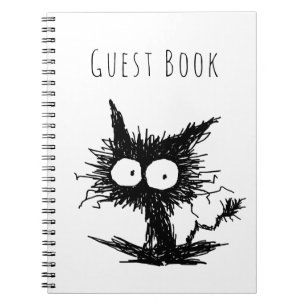 Caderno Espiral Gatinho Unkempt preto GabiGabi