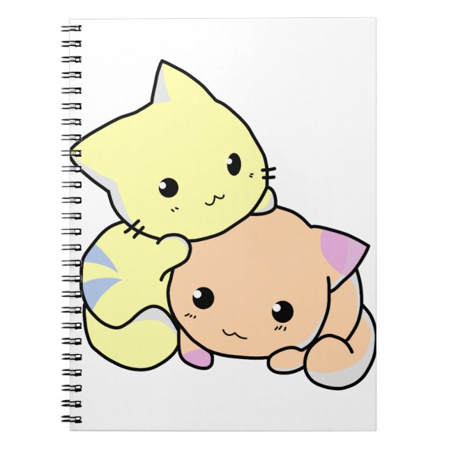 Caderno Espiral gatinhos, bonitinhos de rapô (Frente)