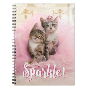 Caderno Espiral Gatinhos doces nas tiaras e no tutu Sparkly