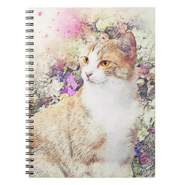 Caderno Espiral Gatinhos e Flores (Frente)
