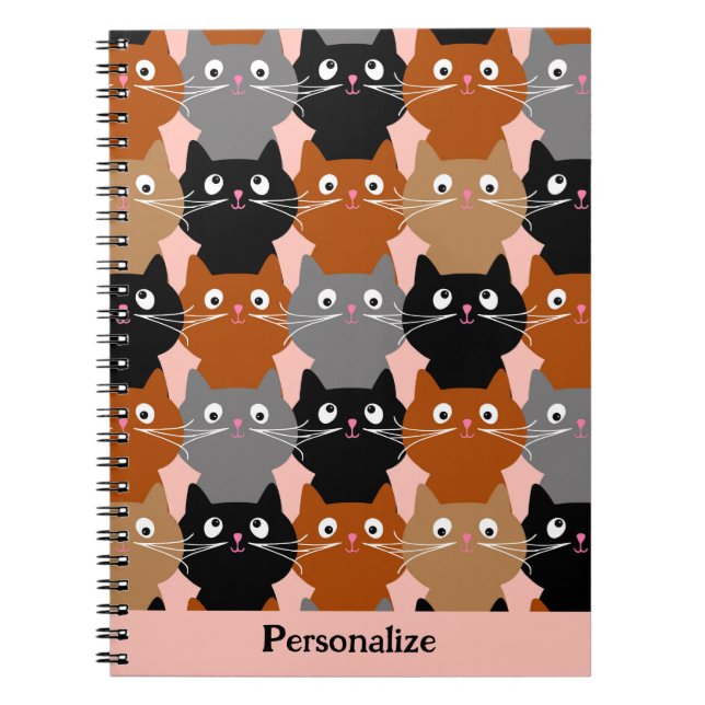 Caderno Espiral Gatinhos Felinos De Gato Gato-Gato-Gato-Cinto Pers (Frente)