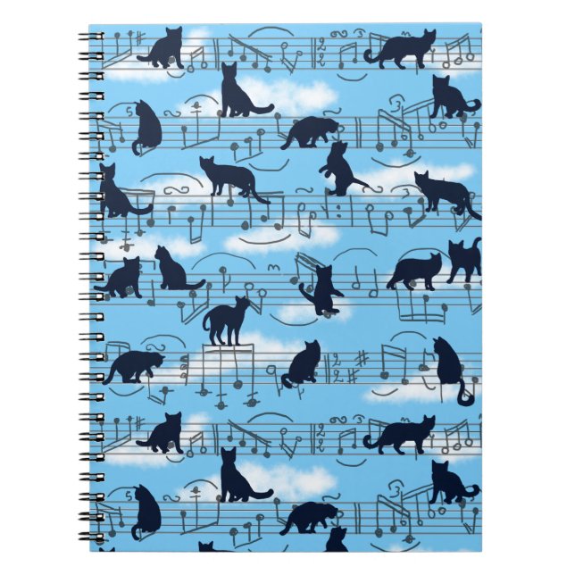 Caderno Espiral gatinhos musicais (Frente)