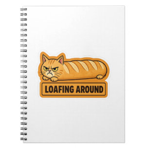 Caderno Espiral Gatito Divertido de Pão Fofoca em Volta
