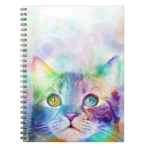 Caderno Espiral gato 663 multicolorido