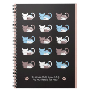 Caderno Espiral Gato adormecido engraçado cita II