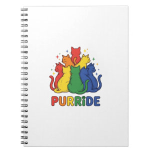 Caderno Espiral Gato Arco-Íris Vintage Purride Design Vetorial_1
