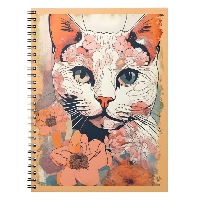 Caderno Espiral Gato Artístico (Frente)