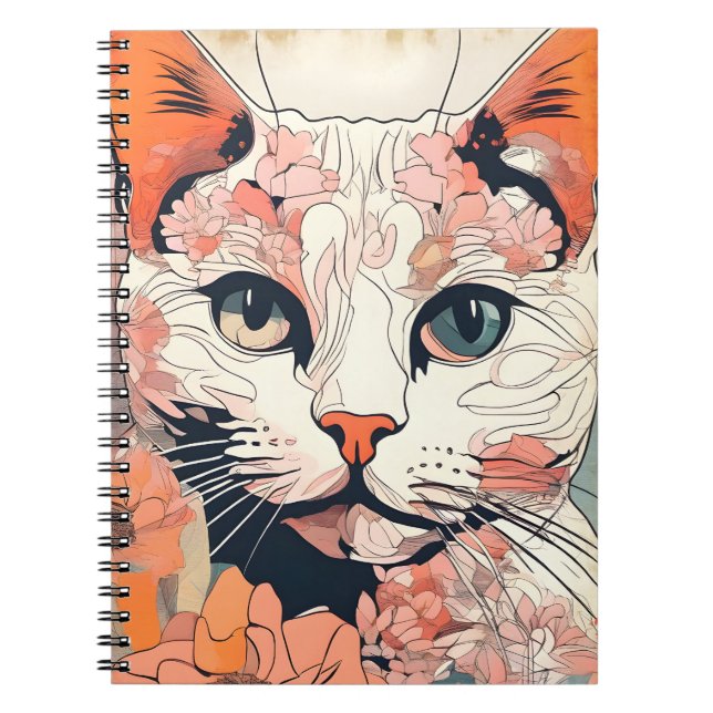 Caderno Espiral Gato Artístico (Frente)