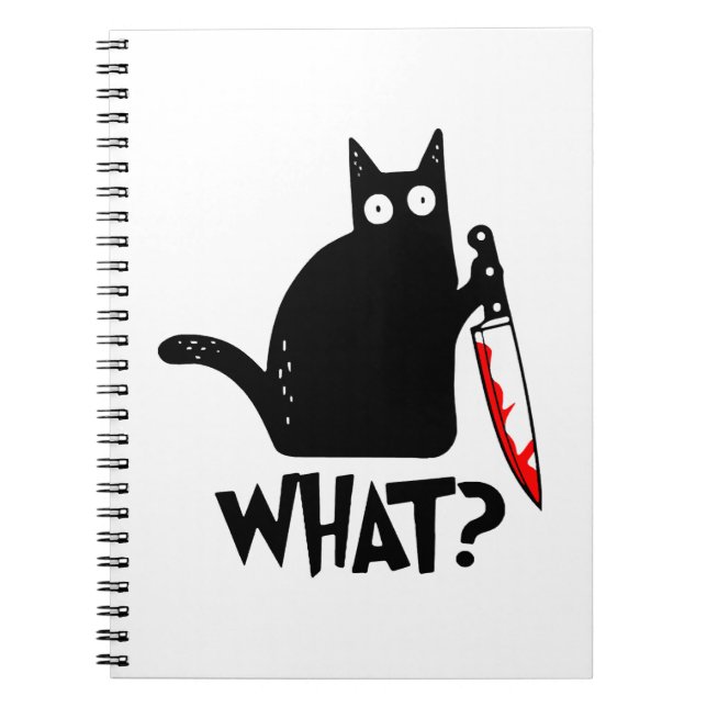 Caderno Espiral Gato Assassino Com Faca (Frente)