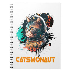 Caderno Espiral Gato Astronauta Catsmonaut Ou Gato Espacial