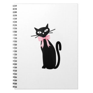 Caderno Espiral Gato Atômico Com Gato De Gato De Arco Rosa, Gatinh
