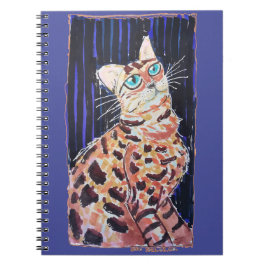 Caderno Espiral Gato Bengal Neon Noir