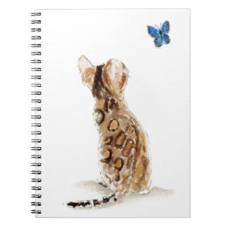 Caderno Espiral Gato & borboleta de Bengal
