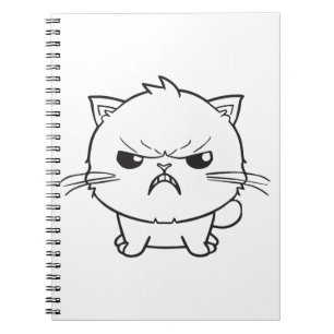 Caderno Espiral Gato bravo bonito cantando.