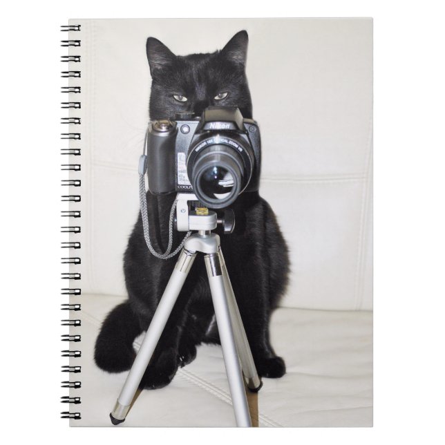 Caderno Espiral Gato com a câmera (Frente)