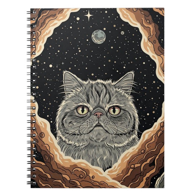 Caderno Espiral Gato Cósmico (Frente)