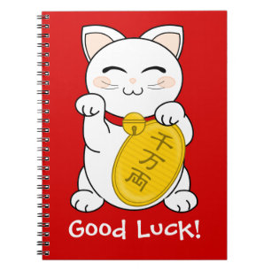 Caderno Espiral Gato da boa fortuna - Maneki Neko